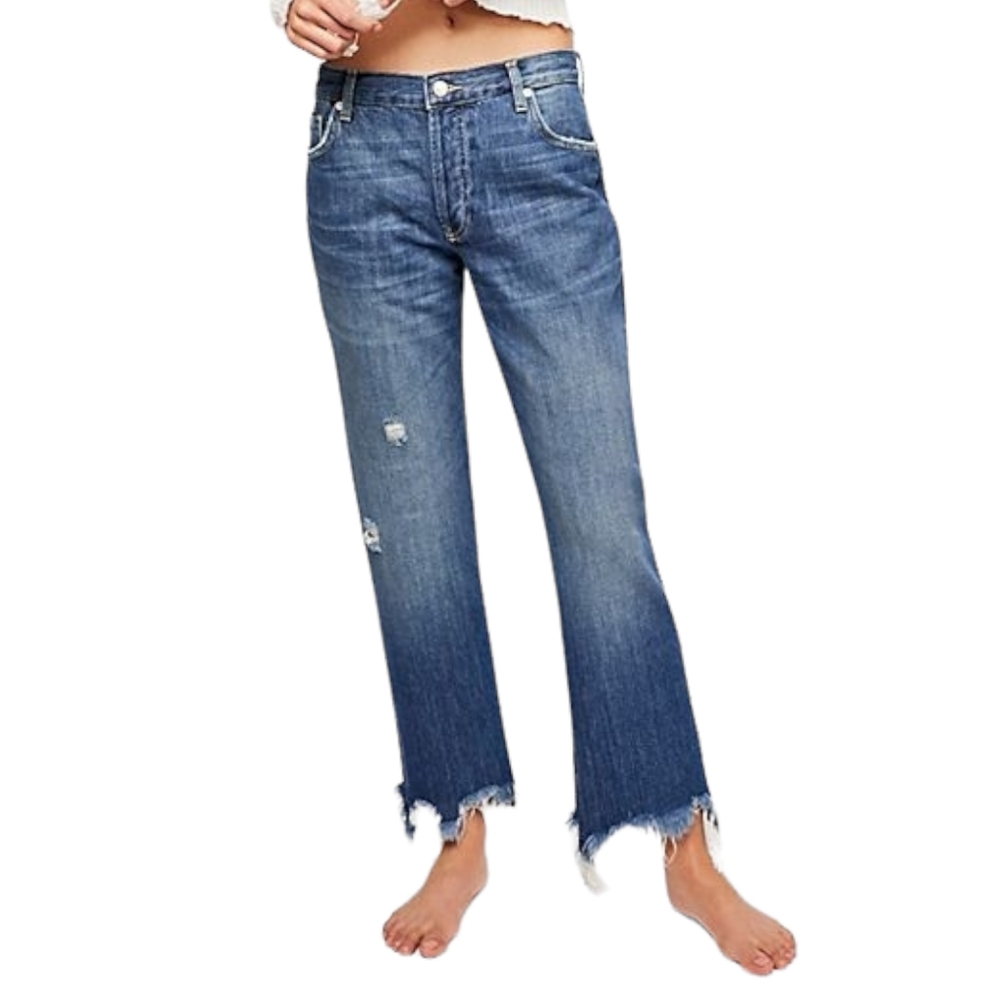NWT Free People Womens Magge Mid Rise Straight Leg Jeans Denim Pants Size 26